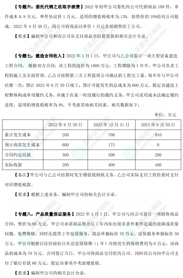 【題目下載】高志謙2022版中級會(huì)計(jì)實(shí)務(wù)母題——收入