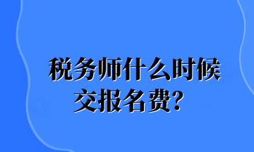 稅務(wù)師什么時候 交報名費？