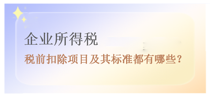 企業(yè)所得稅稅前扣除項目及其標(biāo)準(zhǔn)都有哪些？