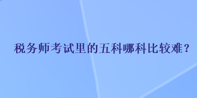 稅務(wù)師考試?yán)锏奈蹇颇目票容^難？