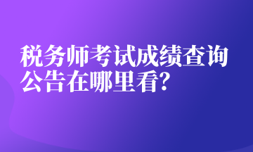 稅務(wù)師考試成績(jī)查詢 公告在哪里看？