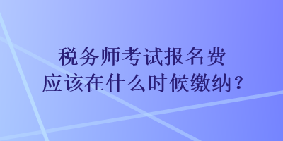 稅務(wù)師考試報(bào)名費(fèi)應(yīng)該在什么時(shí)候繳納？