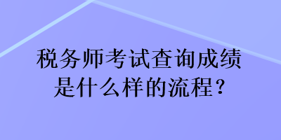 稅務(wù)師考試查詢成績(jī)是什么樣的流程？