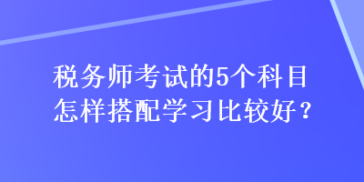 稅務(wù)師考試的5個(gè)科目怎樣搭配學(xué)習(xí)比較好？