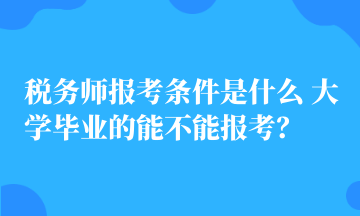 稅務(wù)師報(bào)考條件是什么 大學(xué)畢業(yè)的能不能報(bào)考？