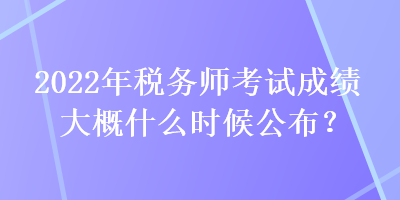 2022年稅務(wù)師考試成績大概什么時候公布？