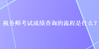 稅務(wù)師考試成績(jī)查詢的流程是什么？