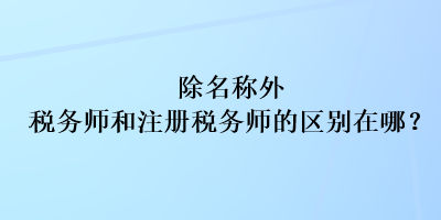 除名稱外稅務(wù)師和注冊(cè)稅務(wù)師的區(qū)別在哪？