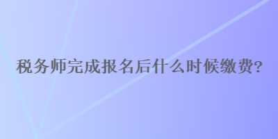 稅務(wù)師完成報(bào)名后什么時(shí)候繳費(fèi)？