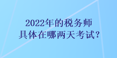 2022年的稅務(wù)師具體在哪兩天考試？