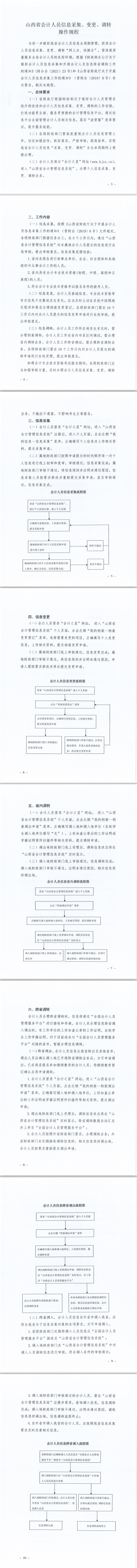 山西省會計人員信息采集、變更、調(diào)轉(zhuǎn)操作規(guī)程的通知