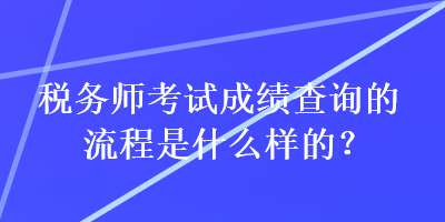 稅務(wù)師考試成績(jī)查詢的流程是什么樣的？