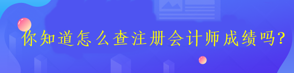 你知道怎么查注冊(cè)會(huì)計(jì)師成績(jī)嗎？