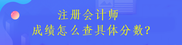 注冊會計(jì)師成績怎么查具體分?jǐn)?shù)？