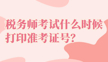 稅務(wù)師考試什么時候打印準(zhǔn)考證號？