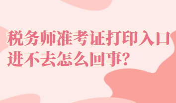 稅務(wù)師準考證打印入口進不去怎么回事？