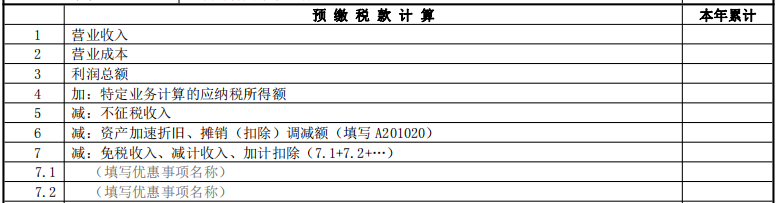 預(yù)繳稅款計算