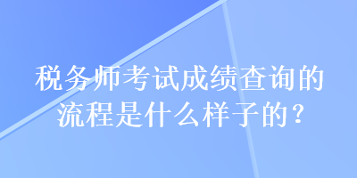 稅務(wù)師考試成績(jī)查詢的流程是什么樣子的？