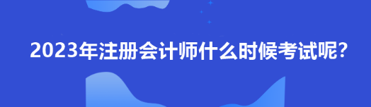 2023年注冊會計(jì)師什么時候考試呢？