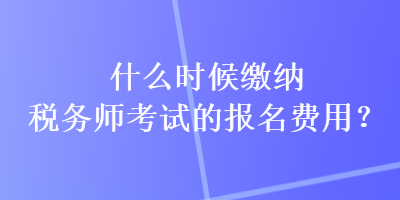 什么時(shí)候繳納稅務(wù)師考試的報(bào)名費(fèi)用？