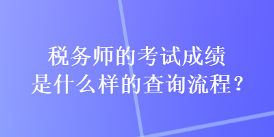 稅務(wù)師的考試成績(jī)是什么樣的查詢流程？