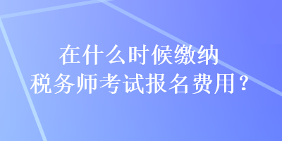 在什么時候繳納稅務(wù)師考試報名費用？