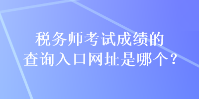 稅務(wù)師考試成績的查詢?nèi)肟诰W(wǎng)址是哪個？