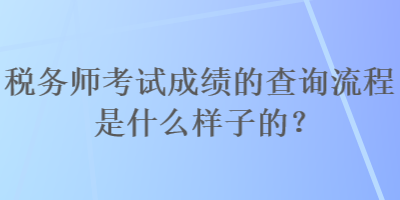 稅務(wù)師考試成績的查詢流程是什么樣子的？