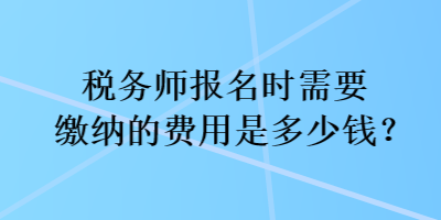 稅務師報名時需要繳納的費用是多少錢？