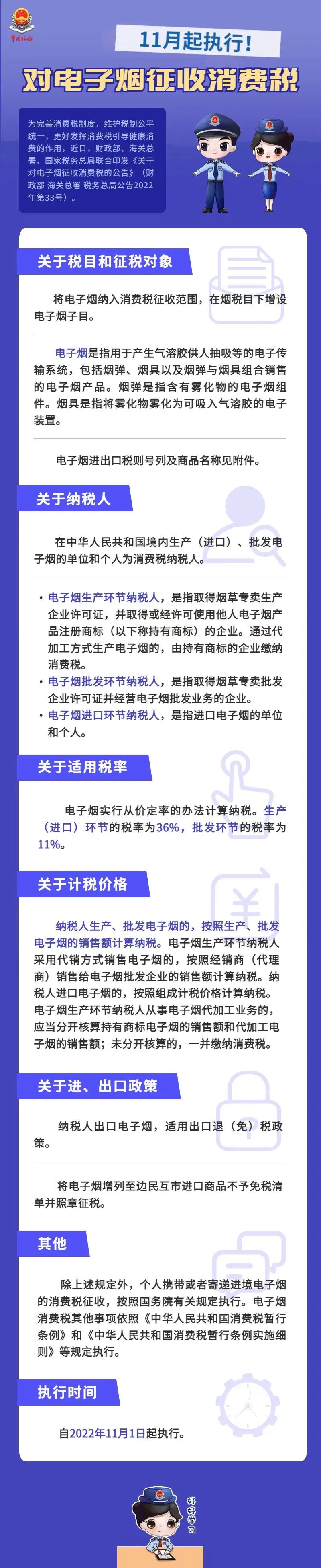 11月起執(zhí)行！對電子煙征收消費稅