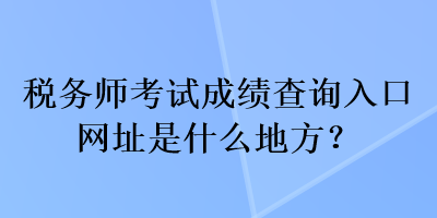 稅務(wù)師考試成績查詢?nèi)肟诰W(wǎng)址是什么地方？