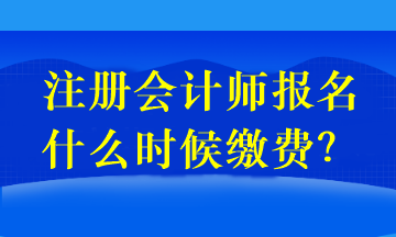 注冊會計師報名什么時候繳費？