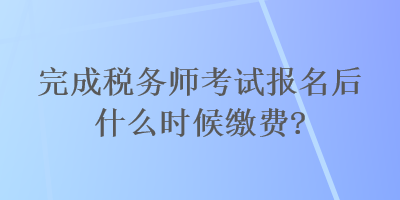 完成稅務(wù)師考試報(bào)名后什么時(shí)候繳費(fèi)？