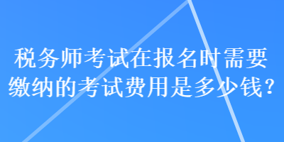 稅務(wù)師考試在報(bào)名時(shí)需要繳納的考試費(fèi)用是多少錢(qián)？