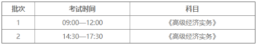 高級經(jīng)濟師考試時間安排和科目