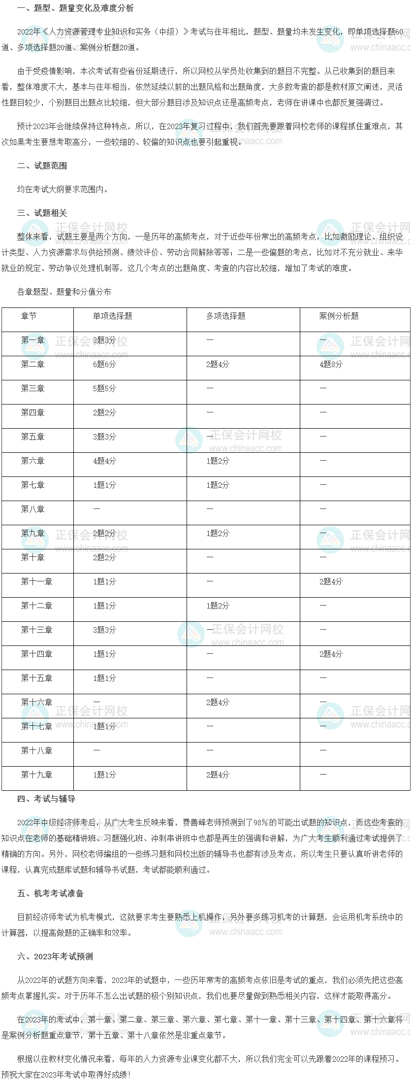 2022年中級經(jīng)濟(jì)師《人力資源》考情分析及2023考情預(yù)測