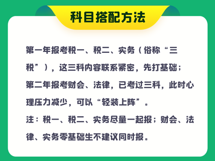 稅務(wù)師報考科目搭配