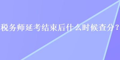 稅務師延考結束后什么時候查分？