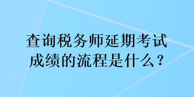 查詢稅務(wù)師延期考試成績的流程是什么？