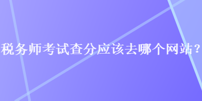 稅務(wù)師考試查分應(yīng)該去哪個(gè)網(wǎng)站？