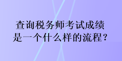 查詢稅務師考試成績是一個什么樣的流程？