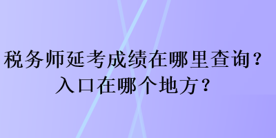 稅務(wù)師延考成績(jī)?cè)谀睦锊樵?xún)？入口在哪個(gè)地方？