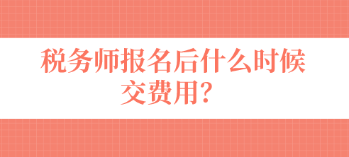 稅務(wù)師報(bào)名后什么時(shí)候交費(fèi)用？