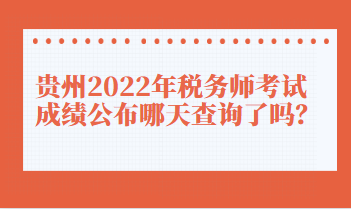 貴州2022年稅務(wù)師考試成績公布哪天查詢了嗎？