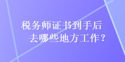 稅務(wù)師證書(shū)到手后去哪些地方工作？