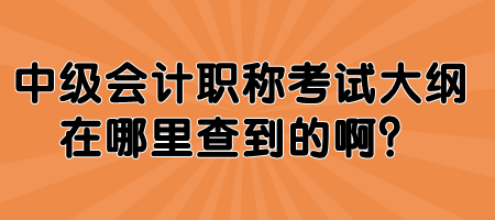 中級會計職稱考試大綱在哪里查到的??？