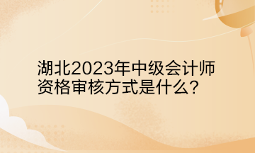  湖北2023年中級會計師資格審核方式是什么？