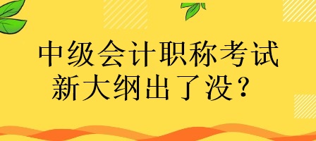 中級(jí)會(huì)計(jì)職稱考試的新大綱出了沒(méi)有？