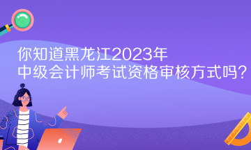 你知道黑龍江2023年中級會計師考試資格審核方式嗎？