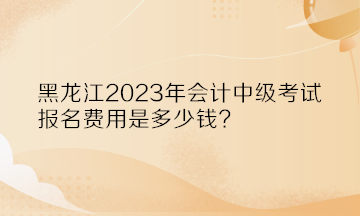 黑龍江2023年會計中級考試報名費用是多少錢？